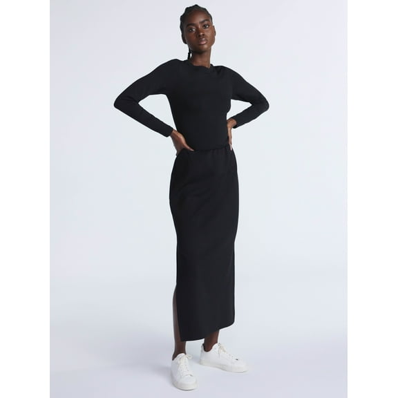 Scoop Women's and Women's Plus New Scubaknit Column Maxi Skirt, Sizes XS-4X