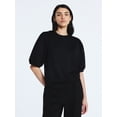 thumbnail image 1 of Scoop Women's and Women's Plus New Scubaknit Pleated Sleeve Top, Sizes XS-4X, 1 of 5