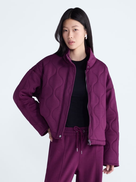 Women's and Women's Plus Scubaknit Quilted Jacket, Sizes XS-4X