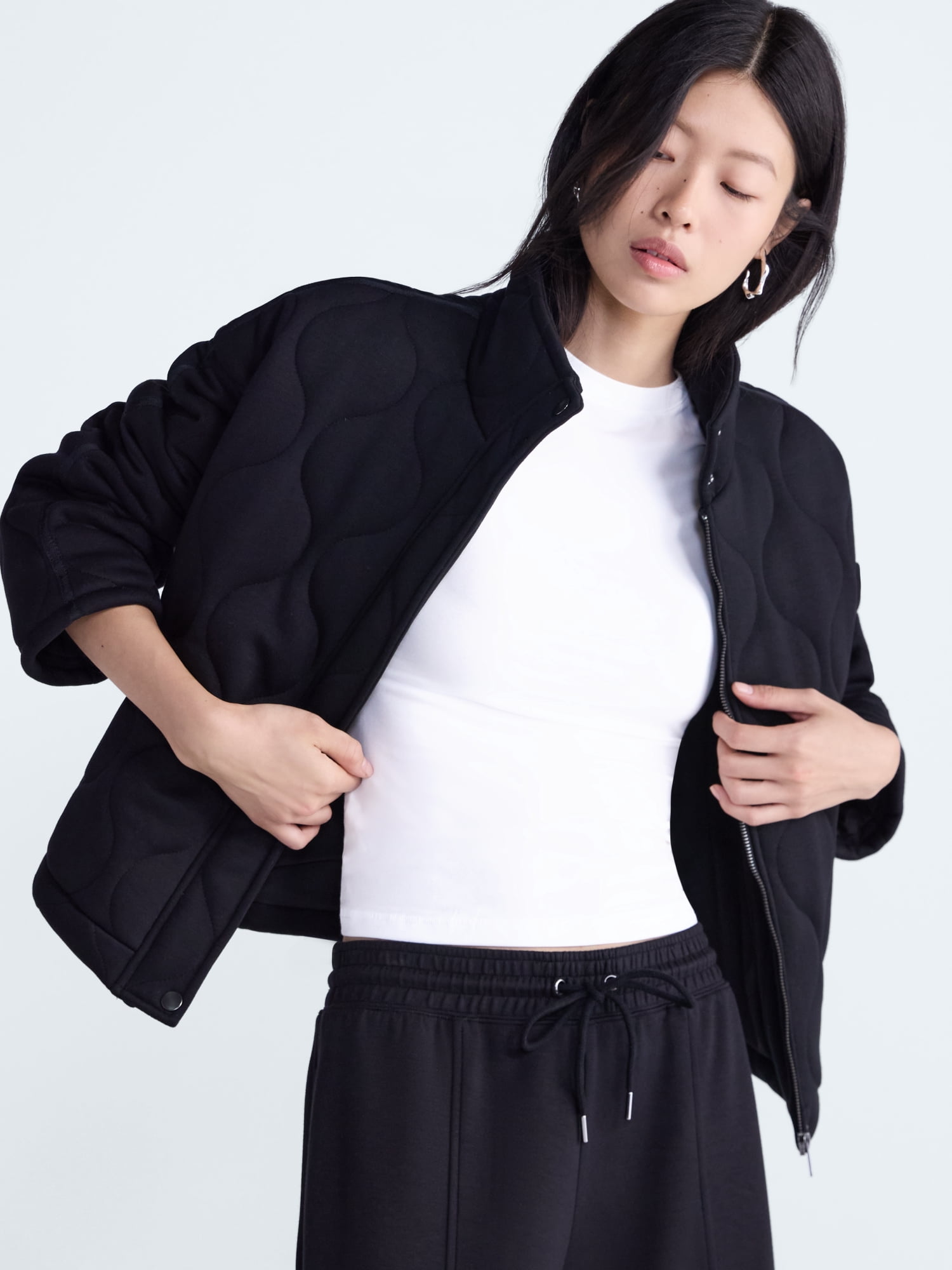 Scoop Women's and Women's Plus Scubaknit Quilted Jacket, Sizes XS-4X