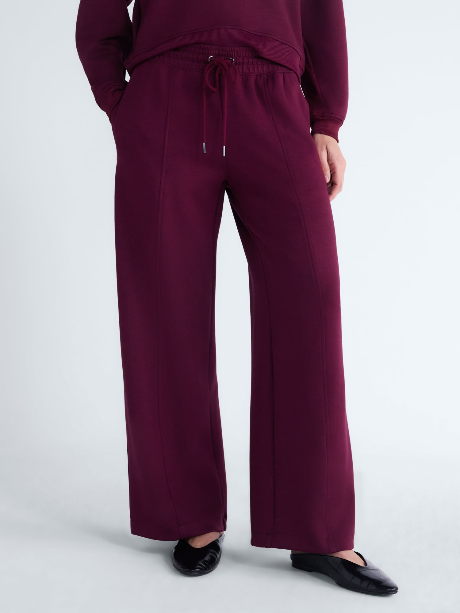 Scoop Women’s and Women’s Plus New Scubaknit Seamed Sweatpants, Regular and Short Lengths, Sizes XS-4X