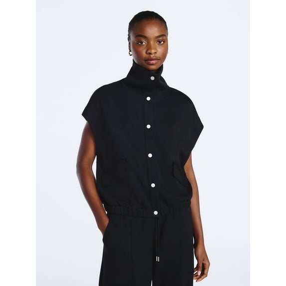 Scoop Women's and Women's Plus New Scubaknit Snap Vest, Sizes XS-4X