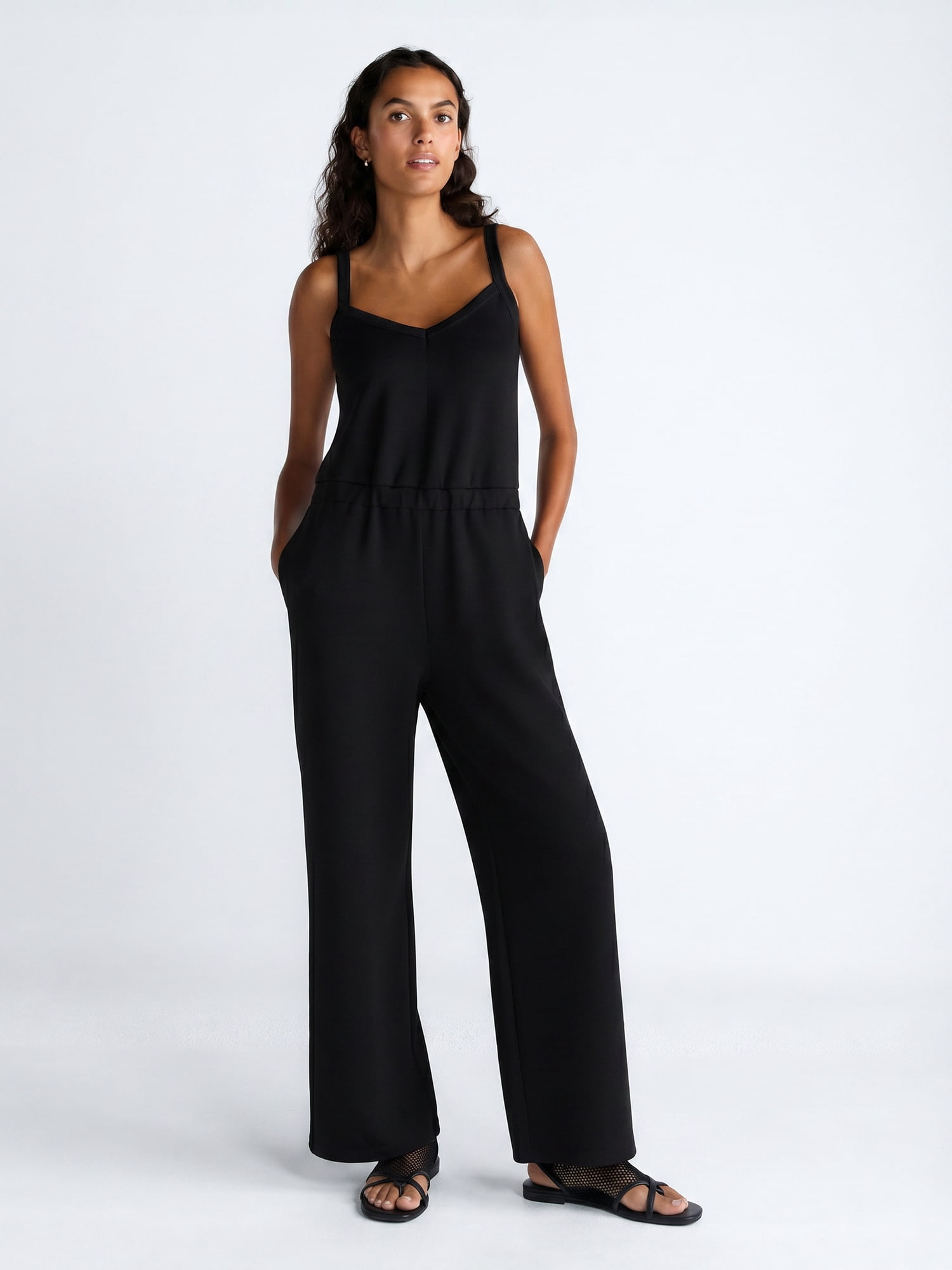 Scoop Women's and Women's Plus Scubaknit Tank Jumpsuit, Sizes XS-4X