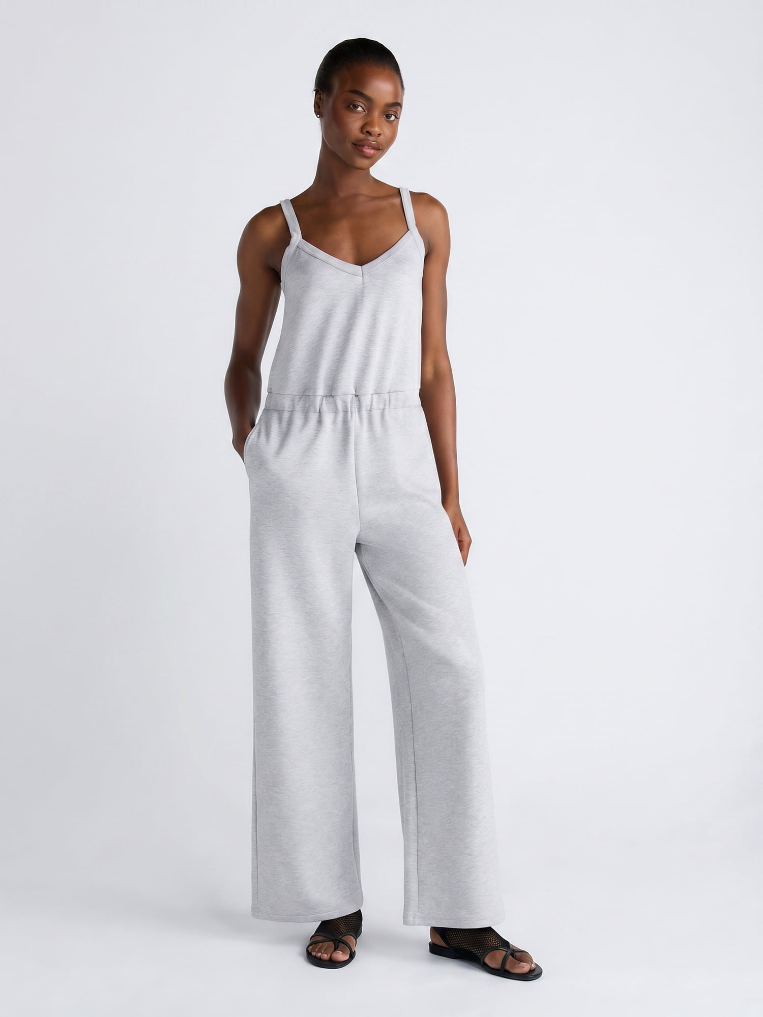 Scoop Women's and Women's Plus Scubaknit Tank Jumpsuit, Sizes XS-4X