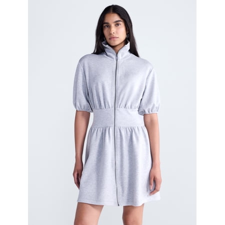 Scoop Women's and Women's Plus Scubaknit Zip Front Dress, Sizes XS-4X