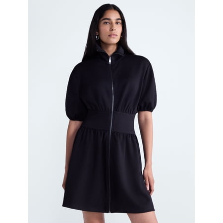 Scoop Women's and Women's Plus Scubaknit Zip Front Dress, Sizes XS-4X