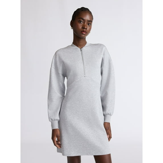 Scoop Women's and Women's Plus New Scubaknit Zip Front Mini Dress, Sizes XS-4X