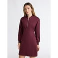 thumbnail image 1 of Scoop Women's and Women's Plus New Scubaknit Zip Front Mini Dress, Sizes XS-4X, 1 of 6