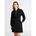 thumbnail image 1 of Scoop Women's and Women's Plus New Scubaknit Zip Front Mini Dress, Sizes XS-4X, 1 of 5