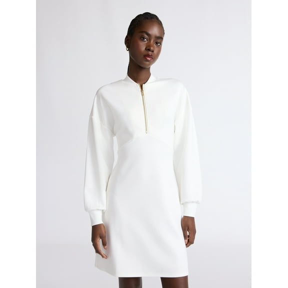 Scoop Women's and Women's Plus New Scubaknit Zip Front Mini Dress, Sizes XS-4X