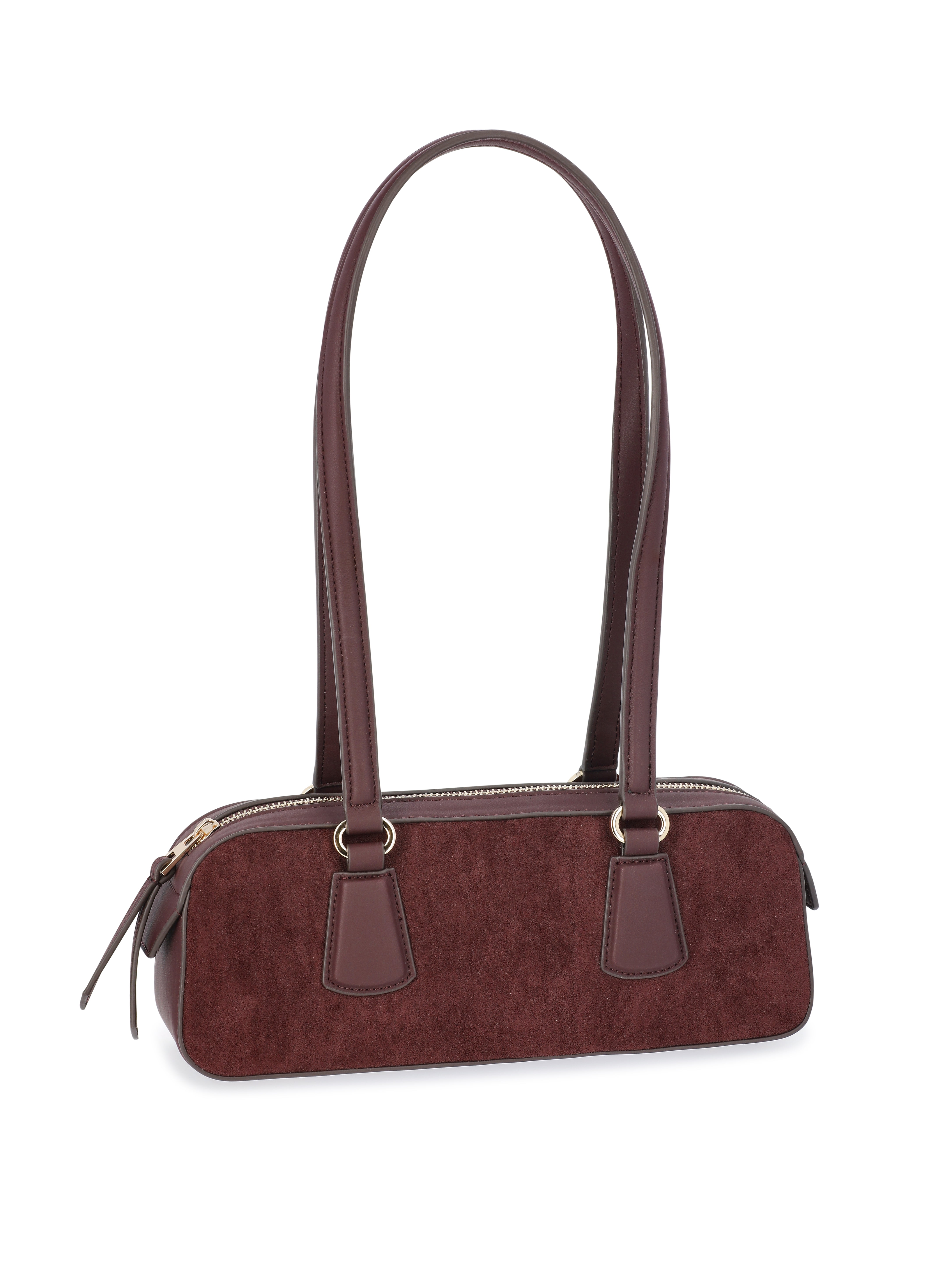 Scoop Women's Small East West Faux Suede Shoulder Bag, Velvet Rose