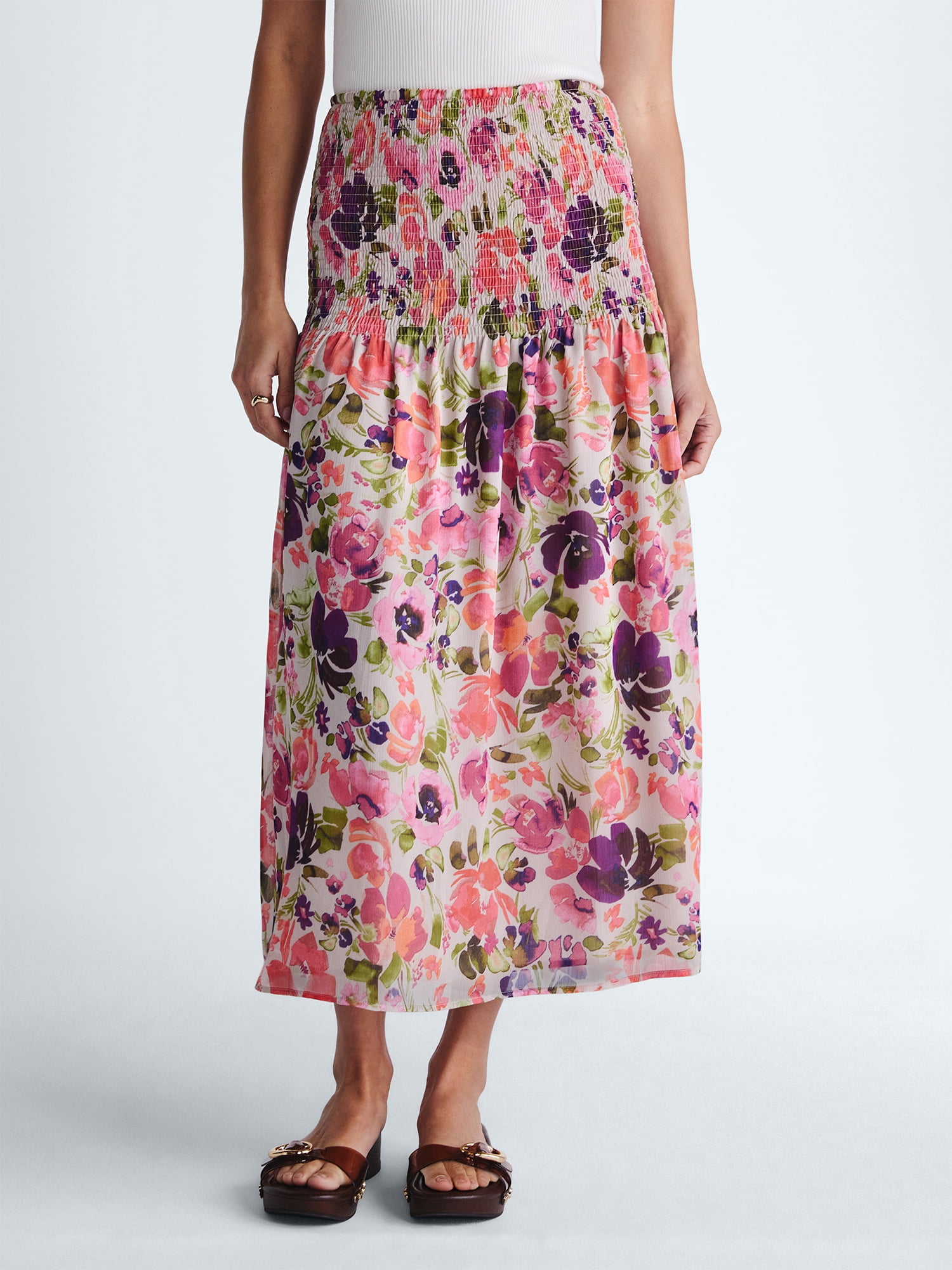 Scoop Women’s and Women’s Plus Smocked Maxi Skirt, Sizes XS-4X