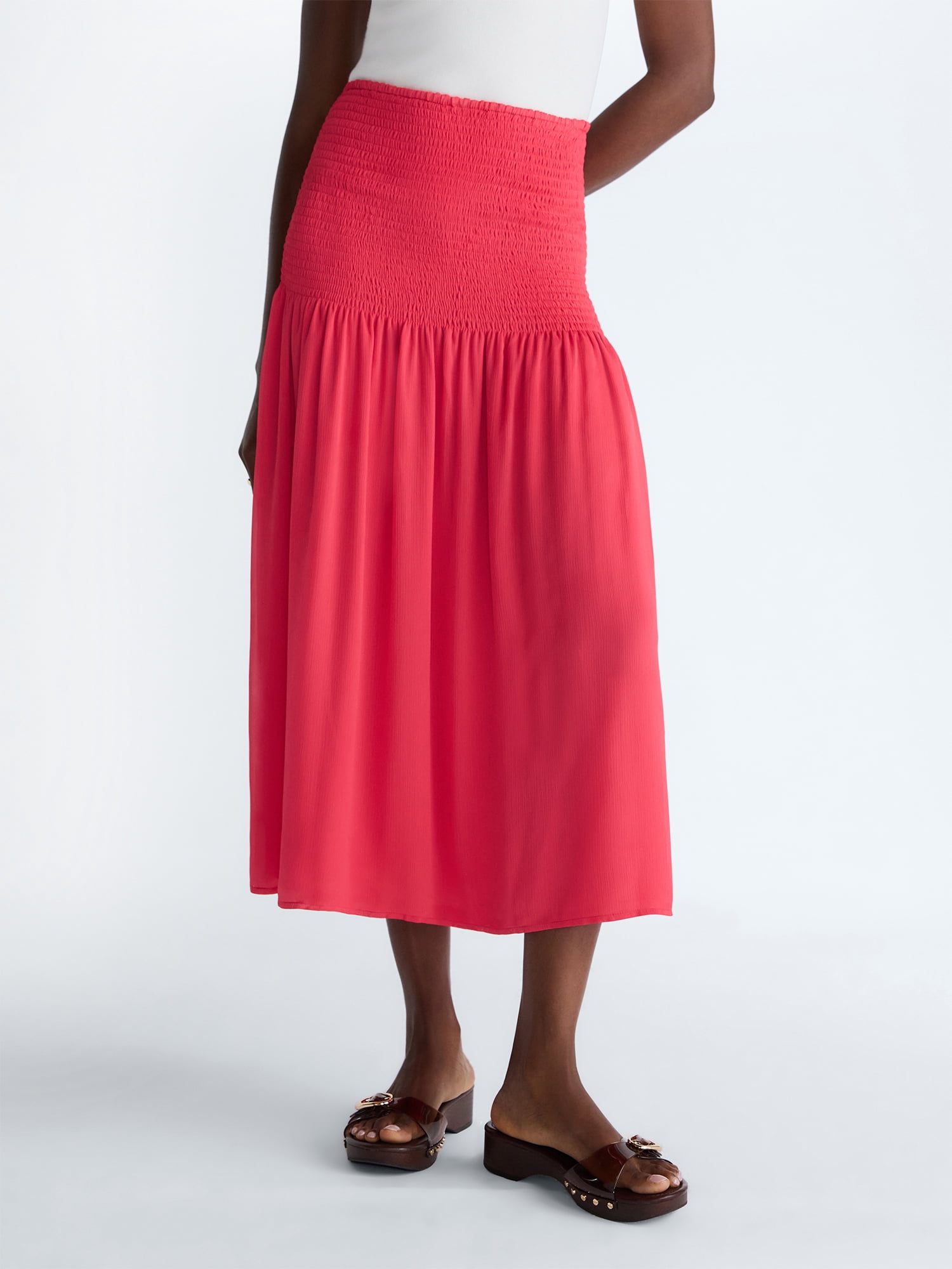 Scoop Women’s and Women’s Plus Smocked Maxi Skirt, Sizes XS-4X