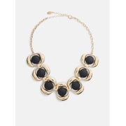 Scoop Statement Stone Necklace, Black, Gold-Tone