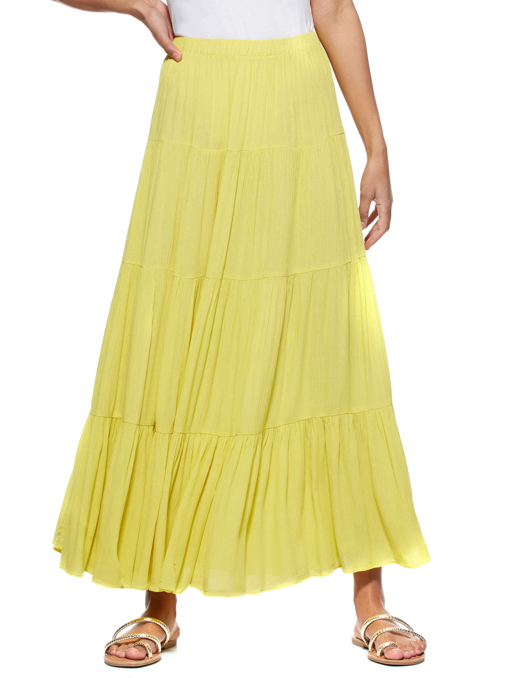 Scoop Tiered Maxi Skirt Women’s - Walmart.com