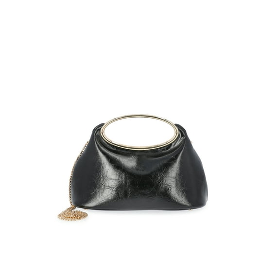 Scoop Women's Faux Leather Top Handle Clutch, Black