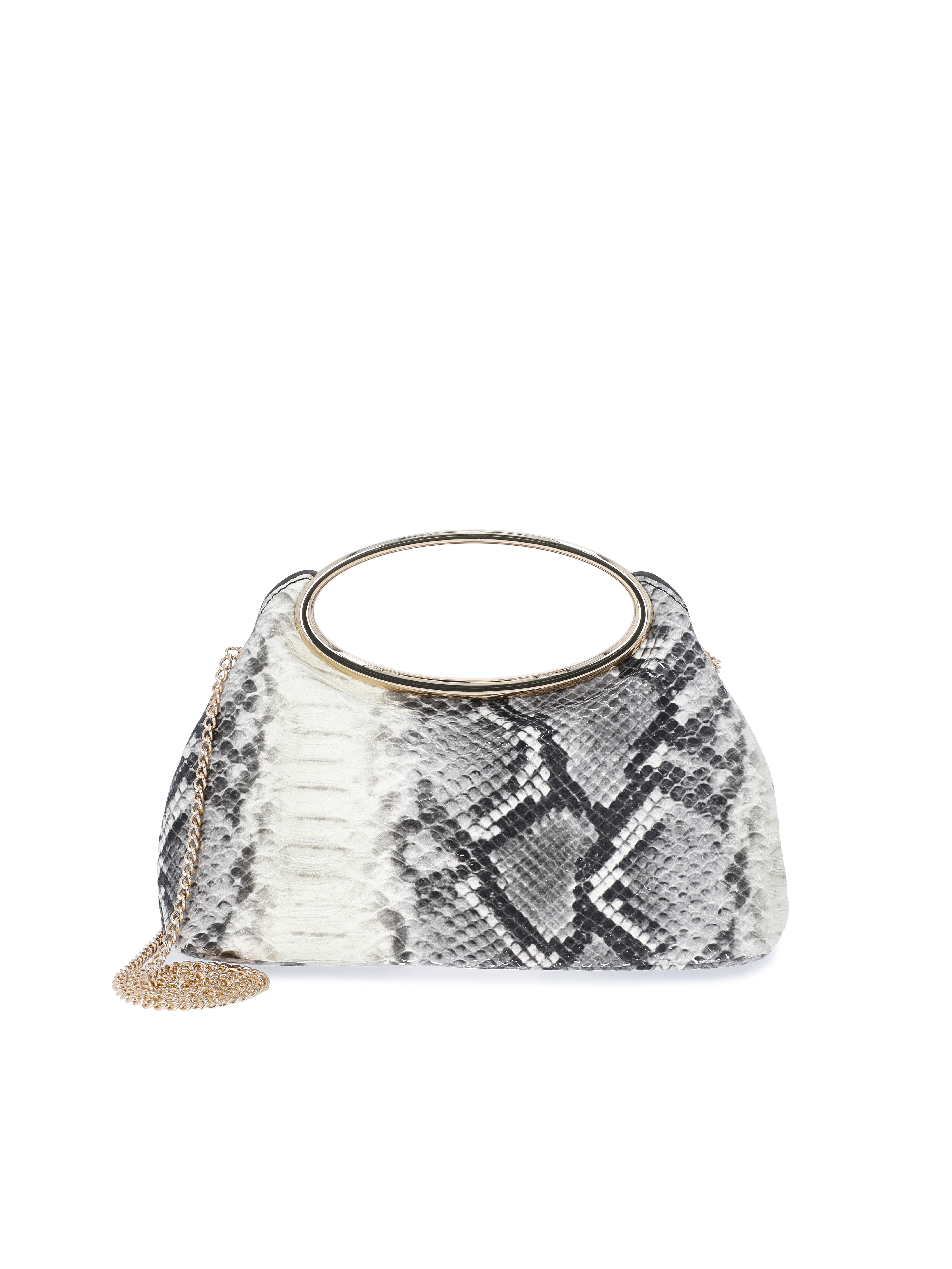 Scoop Women's Faux Snakeskin Top Handle Clutch