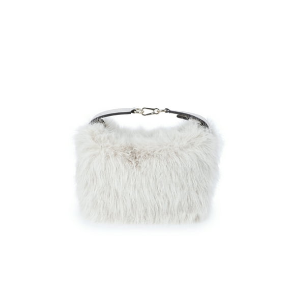 Scoop Women's Faux Fur Top Handle Mini Bag, Crystal