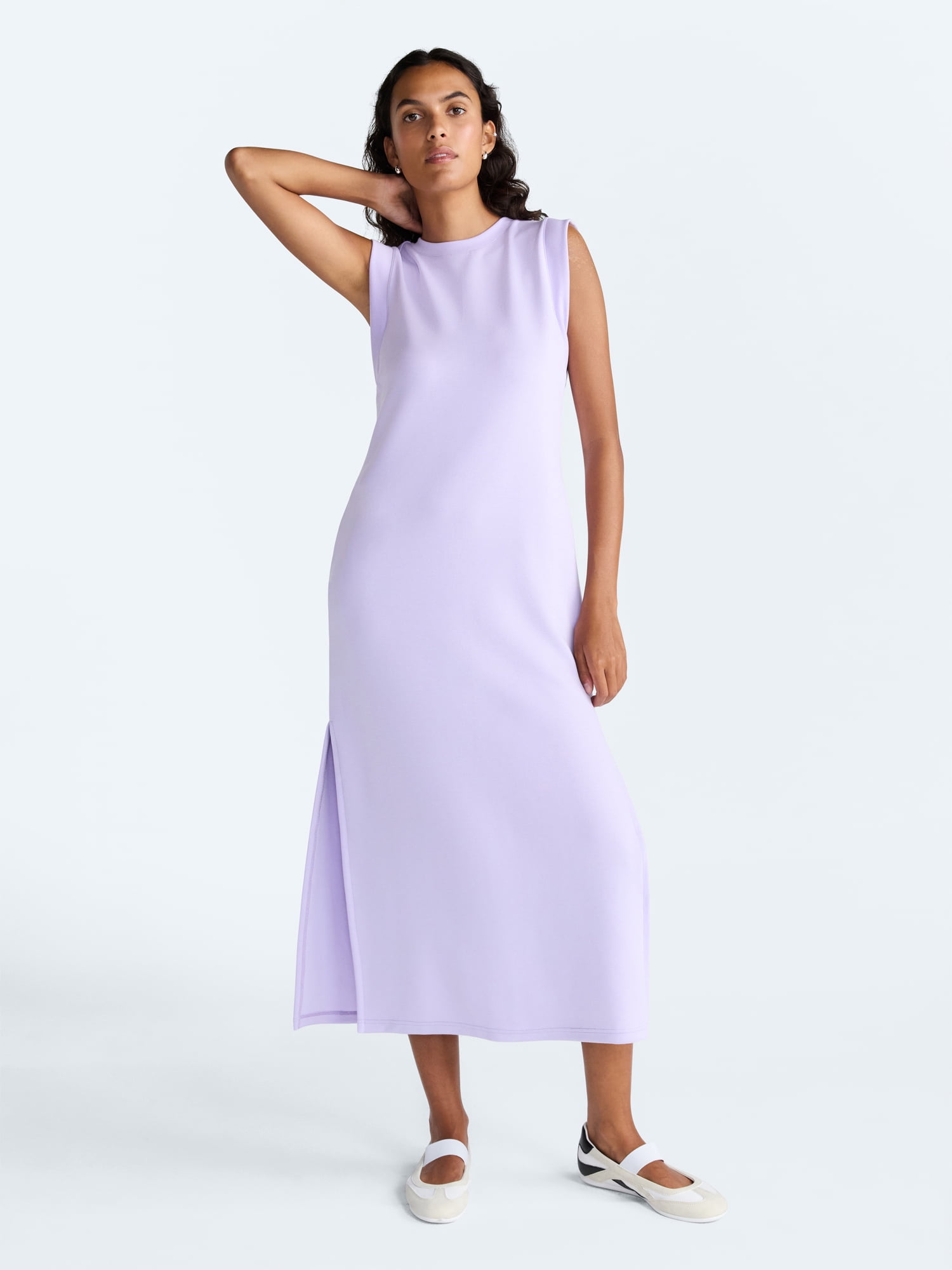 walmart scuba knit maxi dress Scoop Women's and Women's Plus Scubaknit Sleeveless Maxi Dress, Sizes XS-4X