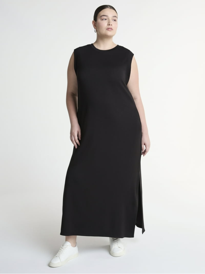 Scoop Women's and Plus Scubaknit Sleeveless Maxi Dress with