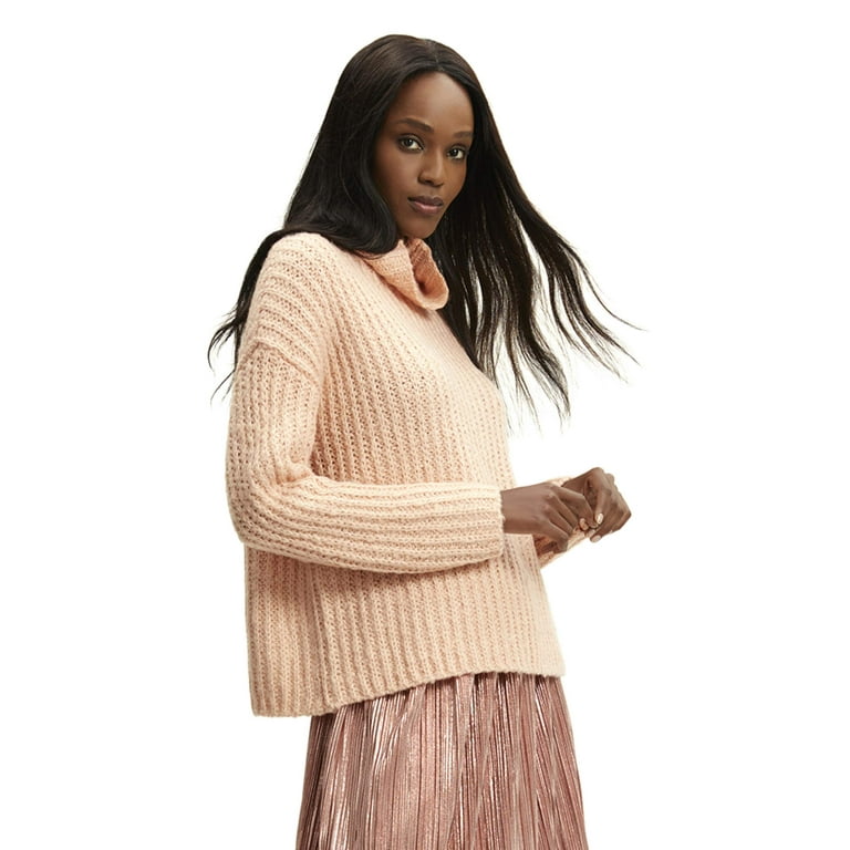 Waffle knit shop turtleneck sweater