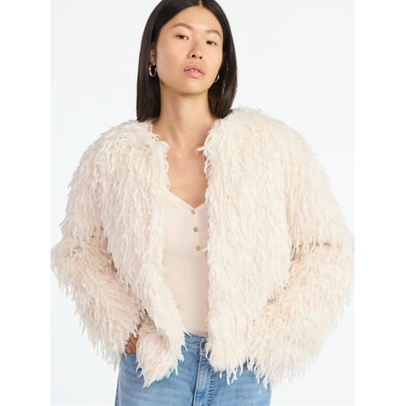 Scoop Women's and Women's Plus Whispy Faux Fur Jacket, Sizes XS-4X