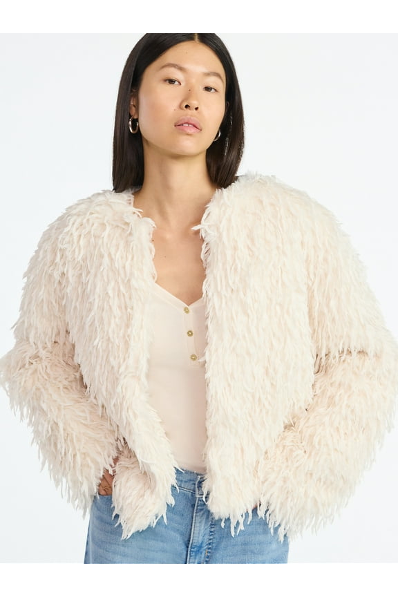 Women's and Women's Plus Whispy Faux Fur Jacket, Sizes XS-4X