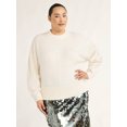thumbnail image 1 of Scoop Women’s & Women's Plus Reverse Seam Crewneck Sweater, Lightweight, Sizes XS-4X, 1 of 5
