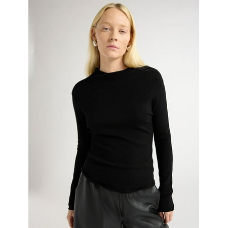 Scoop Woman's Slim Funnel Neck Sweater, Lightweight, Sizes XS-XXL