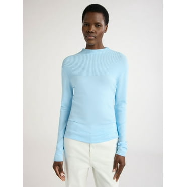 Scoop Woman's Slim Funnel Neck Sweater, Lightweight, Sizes XS-XXL