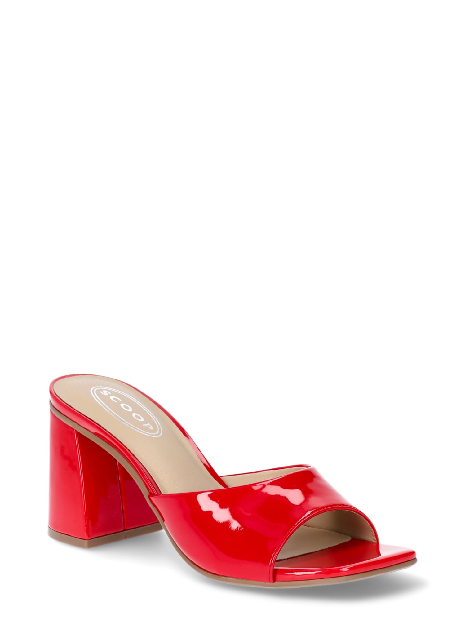 Scoop Women's Faux Leather Block Heel Mule Sandals, Sizes 6-11