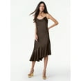 thumbnail image 1 of Scoop Women’s Asymmetrical Satin Ruffle Cami Dress, Sizes XS-XXL, 1 of 6