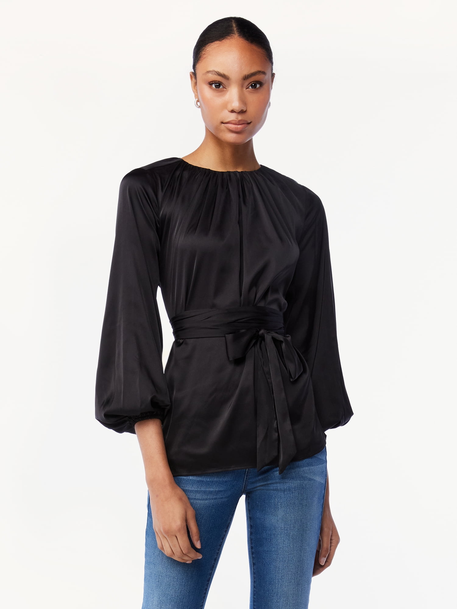 black belted blouse