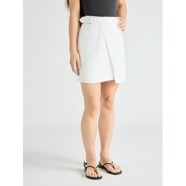 Scoop Women’s Belted Envelope Mini Skirt, Sizes 0-18