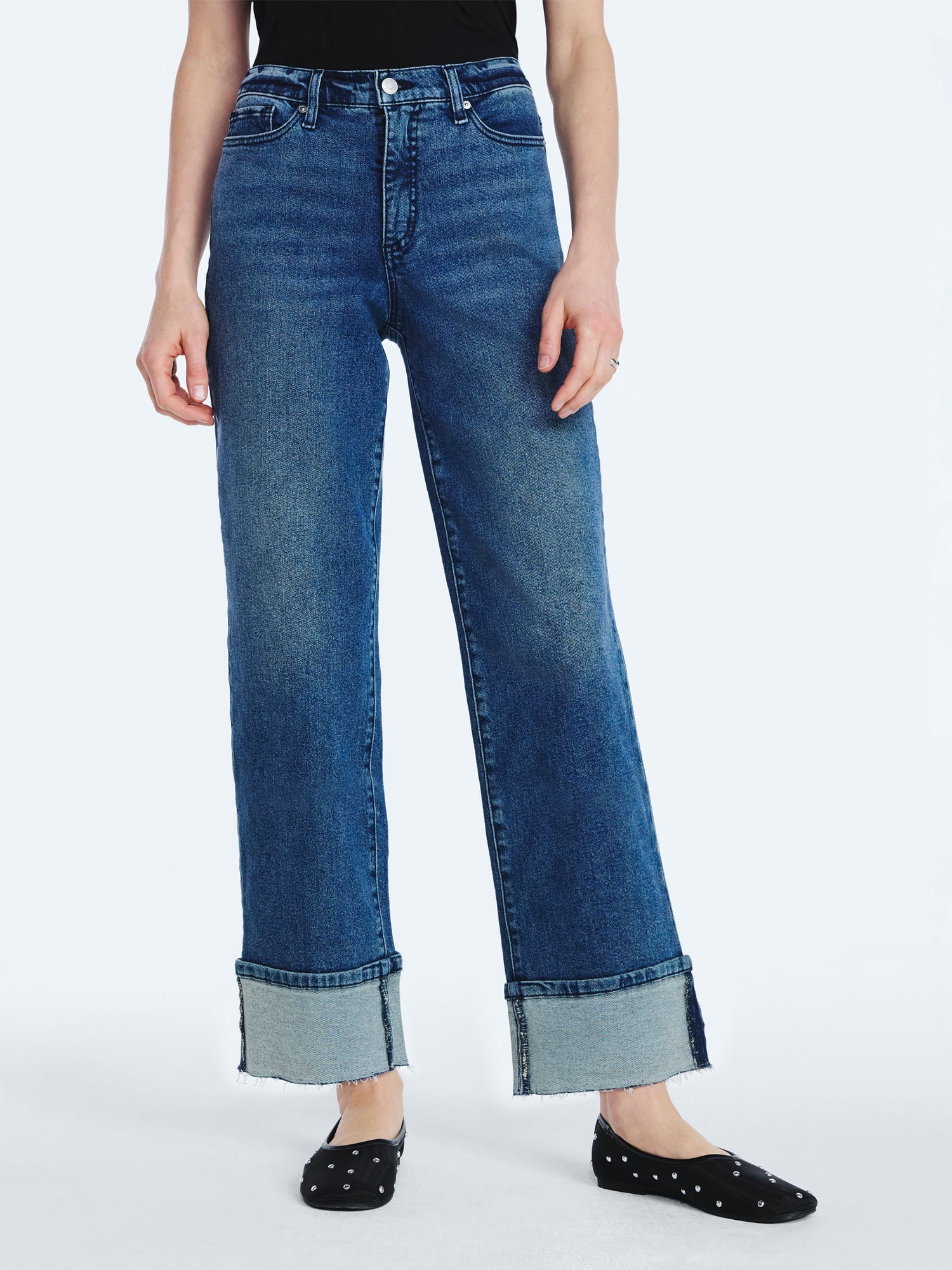 Scoop Women's and Women's Plus Benton Cuffed Ankle Jeans, 25", 27", and 29" Inseams, Sizes 0-26W
