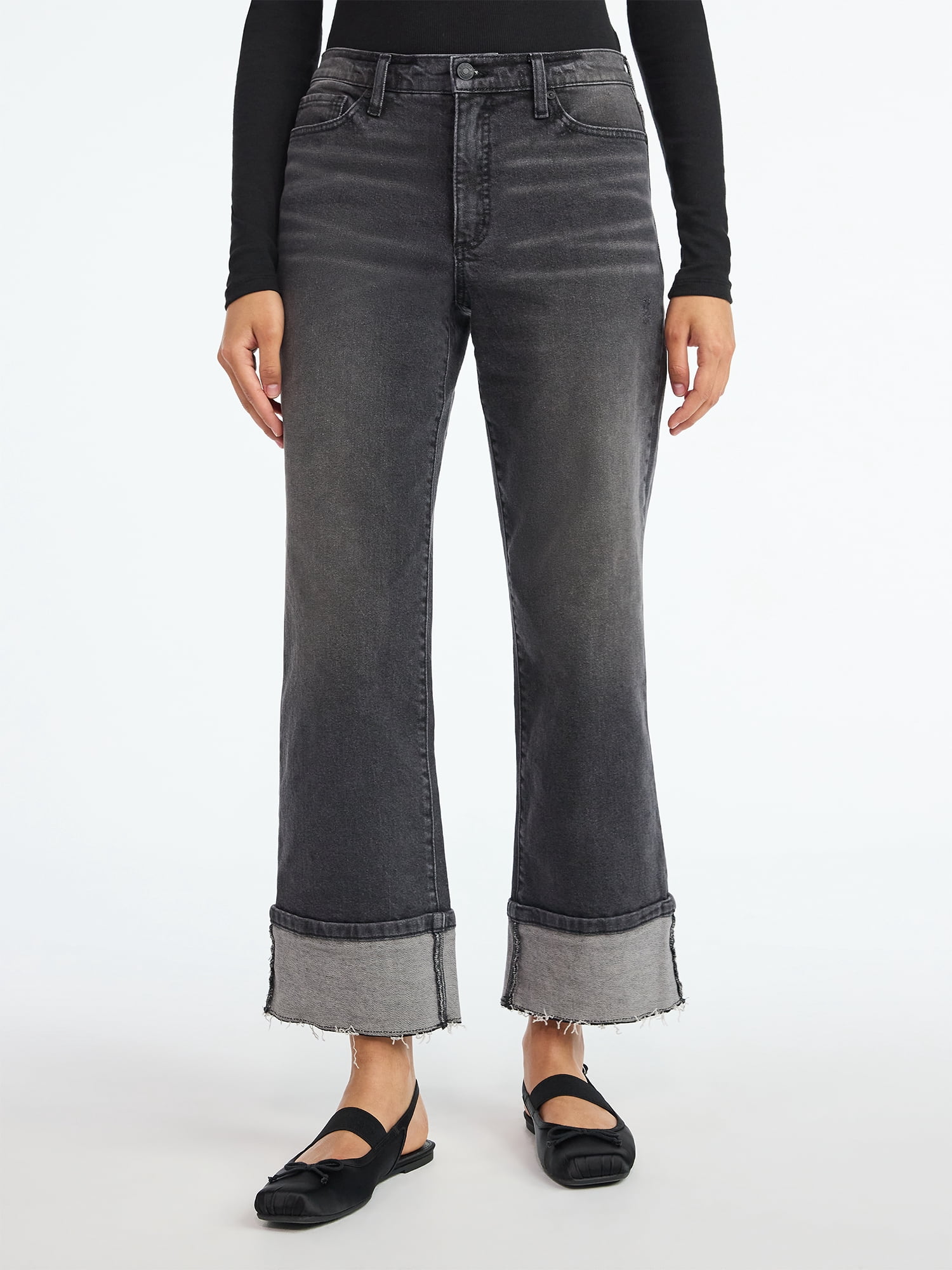 Scoop Women's and Women's Plus Benton Cuffed Ankle Jeans, 25", 27", and 29" Inseams, Sizes 0-26W