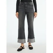 SCOOP Women's High Rise Benton Cuffed Ankle Jeans, Sizes 0-20, Regular, Short, Tall