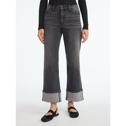 Scoop Women's and Women's Plus Benton Cuffed Ankle Jeans, 25", 27", and 29" Inseams, Sizes 0-26W