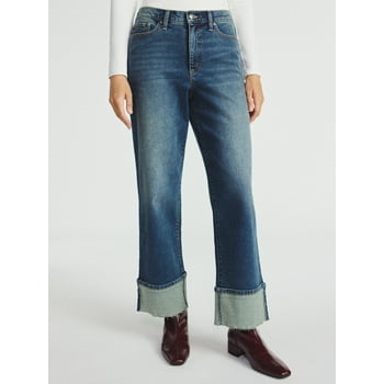 Scoop Women's and Women's Plus Benton Cuffed Ankle Jeans, 25", 27", and 29" Inseams, Sizes 0-26