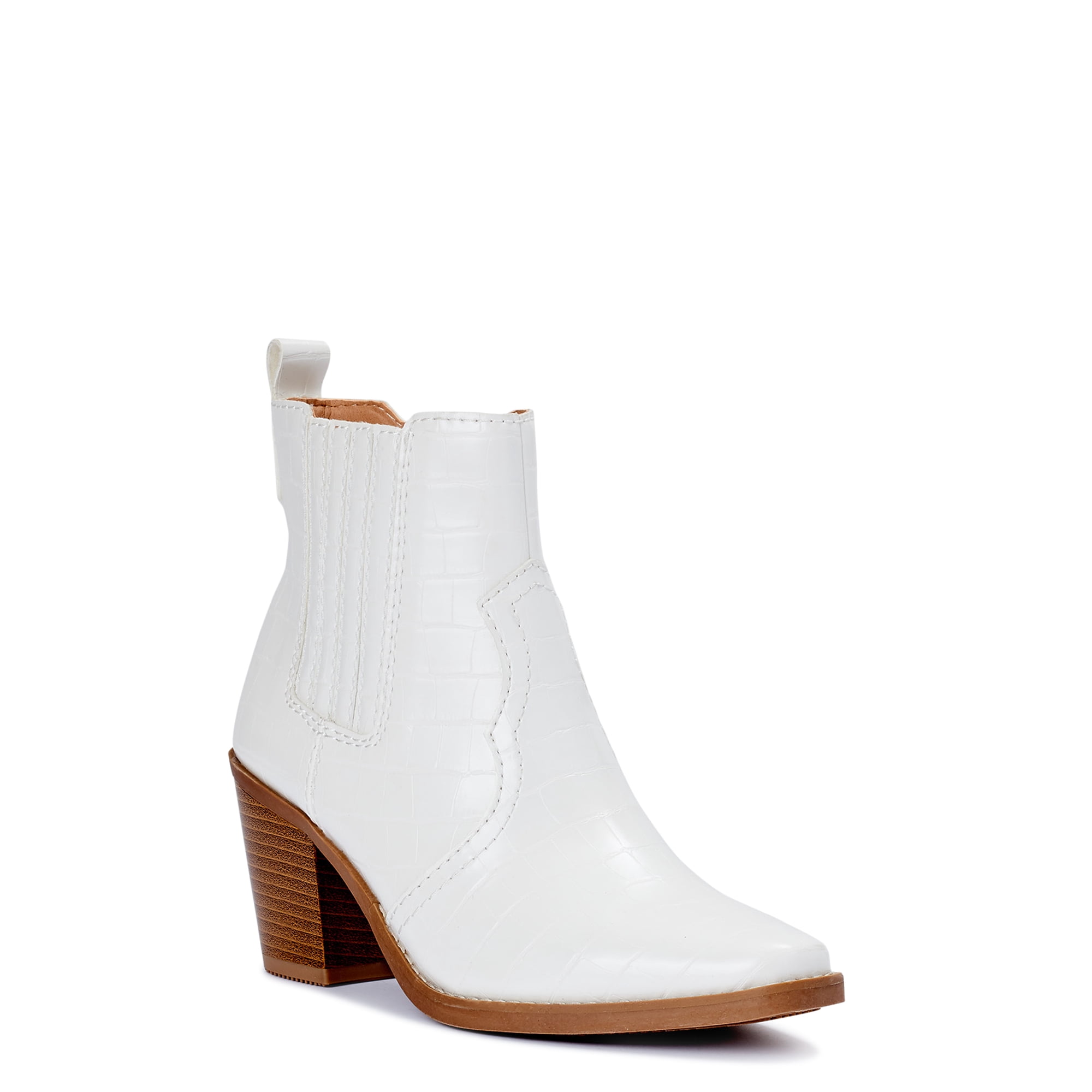 Scoop Women's Block Heel Croco Western Boot - Walmart.com