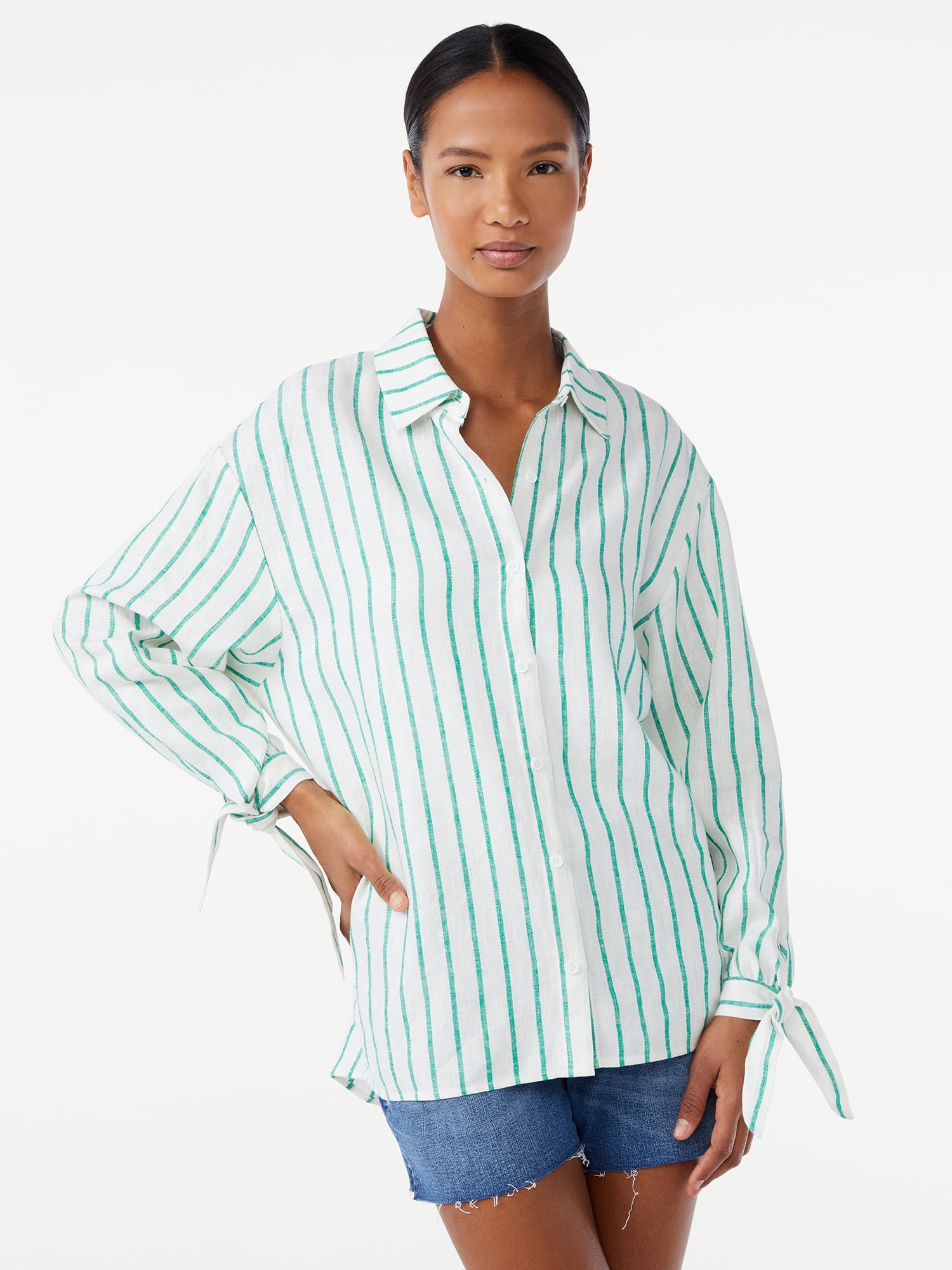 Scoop Women's Blouse with Long Sleeves - Walmart.com
