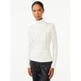 thumbnail image 1 of Scoop Women's Cable Knit Pullover Sweater with Long Sleeves, Sizes XS-XXL, 1 of 5