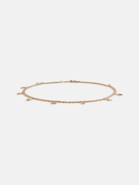 Devil Wears Prada Scoop Collection Women's Gold-Tone Chain Charm Belt, Sizes S-3XL