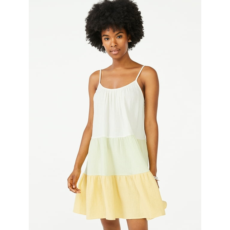 Scoop Women s Color Block Trapeze Sundress Walmart