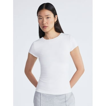 Scoop Women's Contour Fitted Tee with Short Sleeves, Sizes XS-XXL
