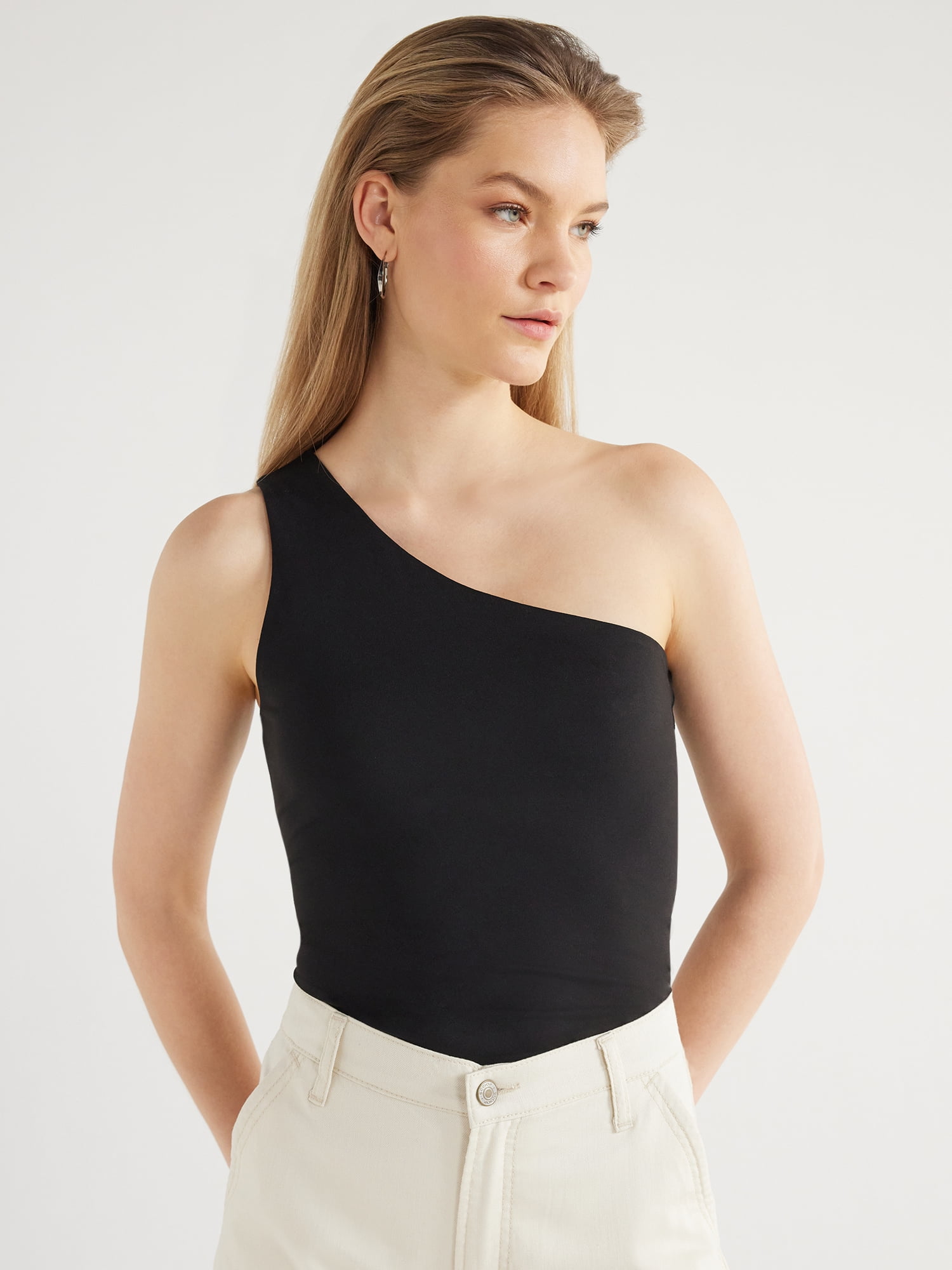 Scoop Women s Contour One Shoulder Tank Top Sizes XS XXL Walmart