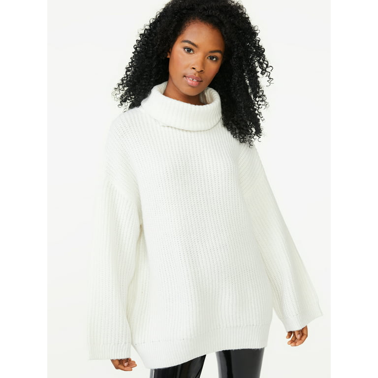 Scoop Women's Cozy Tunic Turtleneck Sweater 