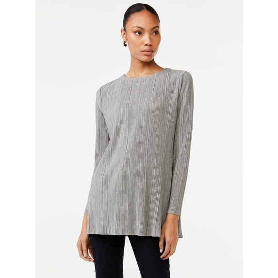 Scoop Women's Crinkle Knit Tunic Top