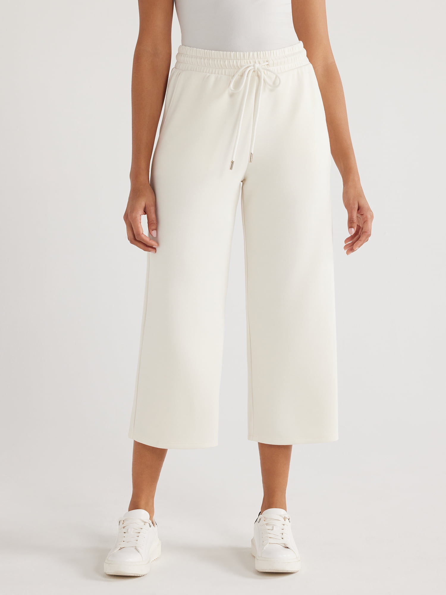 Find Your Perfect Scoop Women's Cropped Scuba Knit Lounge Pants, Sizes