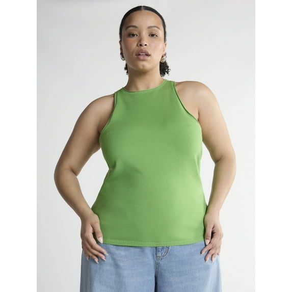 Scoop Women's Cutaway Sweater Tank Top, Lightweight, Sizes XS-XXL